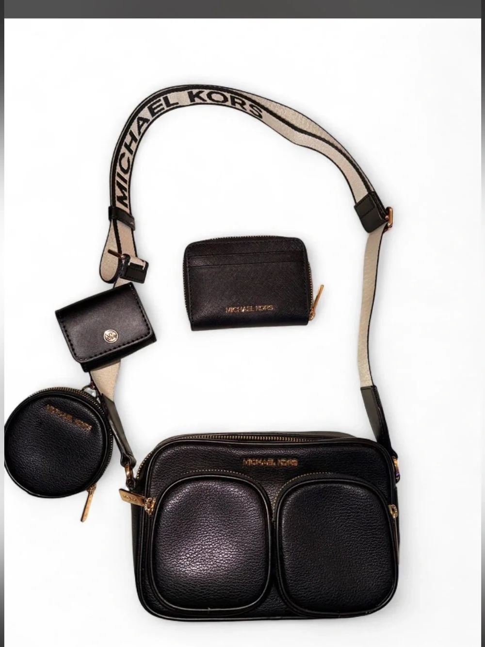 Jet Set Medium Leather Crossbody Bag with Case for Apple Airpods Pro